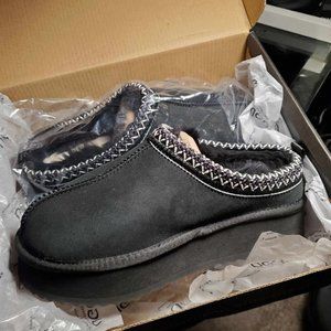 Women's Shoes UGG TASMAN Suede Slippers Black NEW